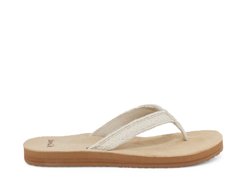 Sanuk Fraidy Tribal Hemp - Sanuk Flip Flops Womens Khaki - Philippines HPJSOL521